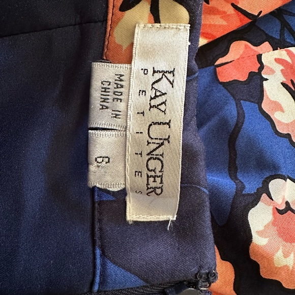 Kay Unger Strapless Dress Blue Coral Floral Pockets Tropical Mexican Wedding - Picture 5 of 9